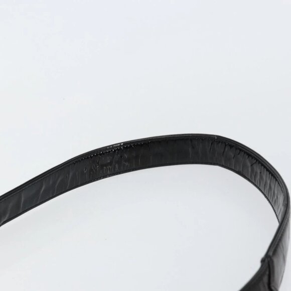 CHANEL Shoulder Bag Enamel Black Gold CC Auth - Picture 12 of 16